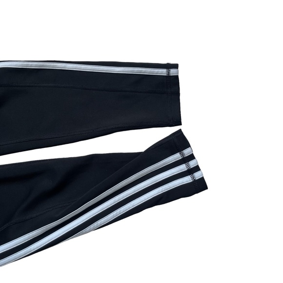 Adidas Leggings Three 3 Stripe Climalite Tights Athletic Lounge - Picture 9 of 13
